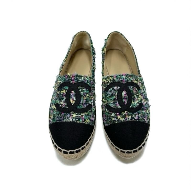 Chanel Flat Shoes Fabric Multicolor Here Mark Espadrilles