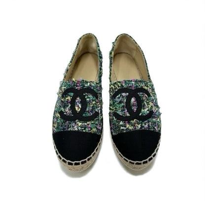 Chanel Flat Shoes Fabric Multicolor Here Mark Espadrilles