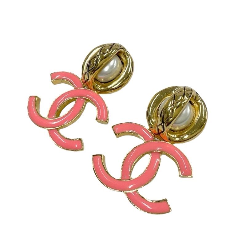 Chanel Earrings Earring Gold Pink Here Mark