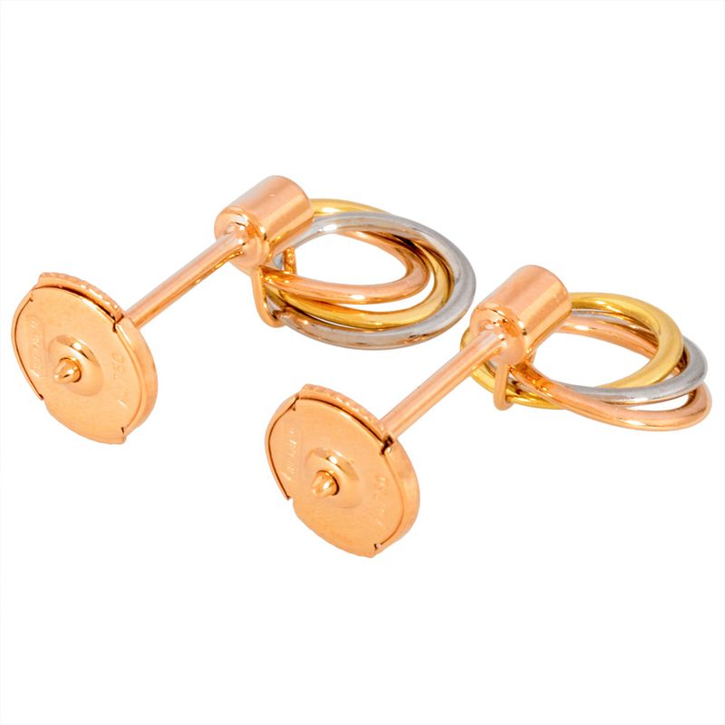Cartier Trinity Earrings Diamond 18K Yellow Gold 35g 18K Pink Gold 18K White