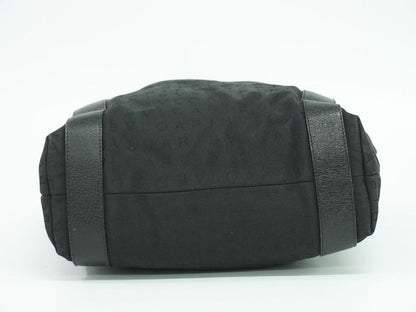 Authentic Bvlgari Logo Mania Shoulder Bag Tote Bag Canvas Black Logo Mania Bag