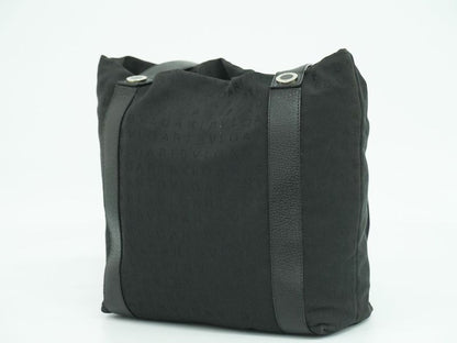 Authentic Bvlgari Logo Mania Shoulder Bag Tote Bag Canvas Black Logo Mania Bag