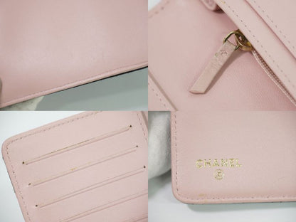 Authentic Chanel Coco Mark Micro Matelasse Long Wallet Long Leather Black Micro