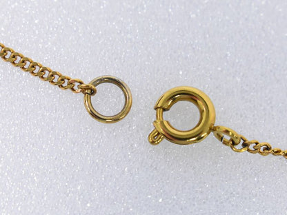 Authentic Chanel Coco Mark Necklace Pendant GP Gold Plated Orange Coco Mark