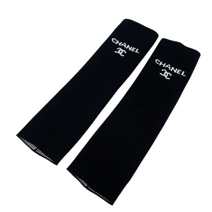 Chanel Flat Shoes Leather Fabric Black Mary Jane Here Mark Ballet Shoes