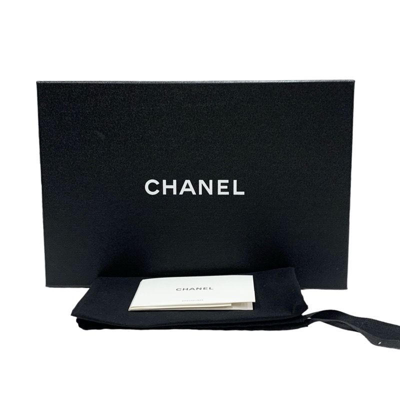 Chanel Flat Shoes Leather Fabric Black Mary Jane Here Mark Ballet Shoes