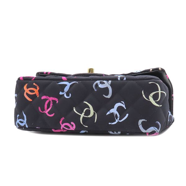 Chanel Shoulder Bag Mini Matelasse 20 Fabric Leather Navy X Multicolor Gold