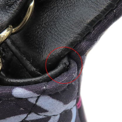 Chanel Shoulder Bag Mini Matelasse 20 Fabric Leather Navy X Multicolor Gold