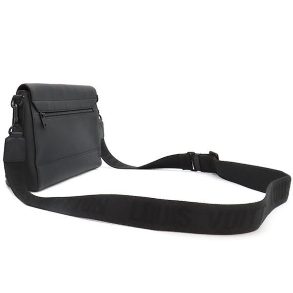 Louis Vuitton Shoulder Bag Take Off Messenger Grain Leather Noir Black Matte