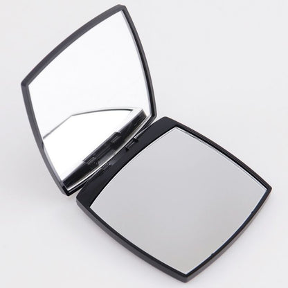 Chanel Coco Mark Double Mirror Miroir Douvre Faceted Plastic Black Ladies Hand