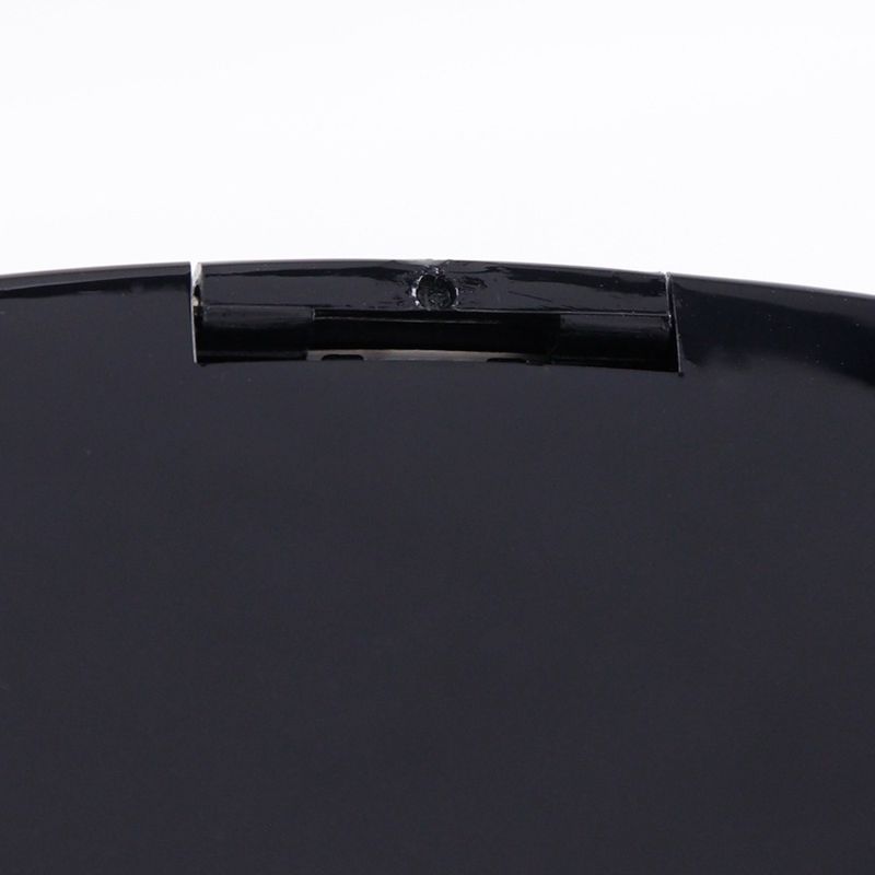 Chanel Coco Mark Double Mirror Miroir Douvre Faceted Plastic Black Ladies Hand