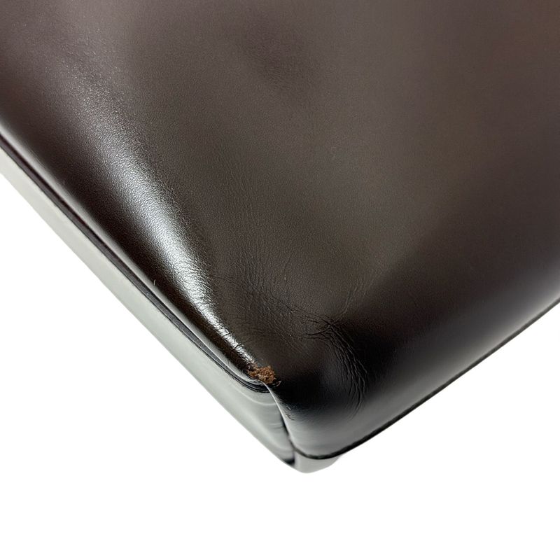 Prada Tote Bag - B9027 Dark Brown Leather Tag Leather