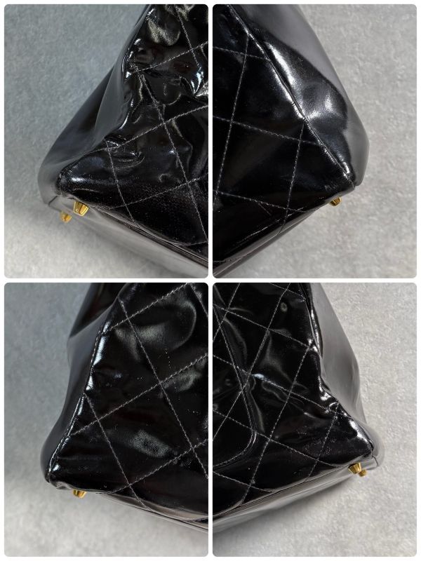 Chanel Matelasse Coco Mark Chain Tote Bag Deca Coco Handbag Patent Leather