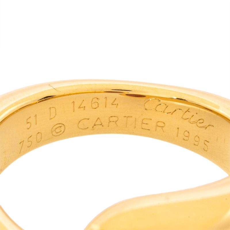 Cartier Ellipse De Ted Ring Ruby #51 18K Yellow Gold 114g Yellow Gold Ladies