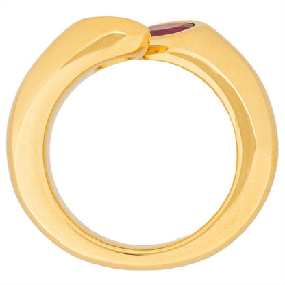 Cartier Ellipse De Ted Ring Ruby #51 18K Yellow Gold 114g Yellow Gold Ladies