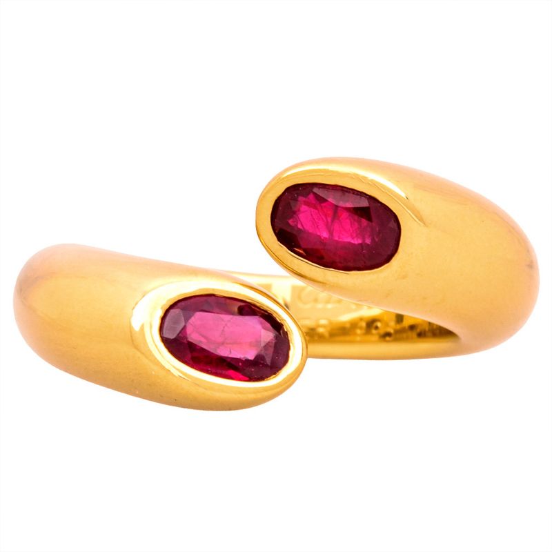 Cartier Ellipse De Ted Ring Ruby #51 18K Yellow Gold 114g Yellow Gold Ladies