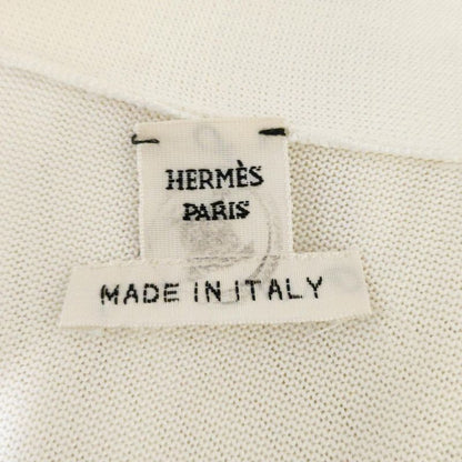 Hermes Cardigan Size 36 S Women - White Long Sleeves Long Length Shell Buttons