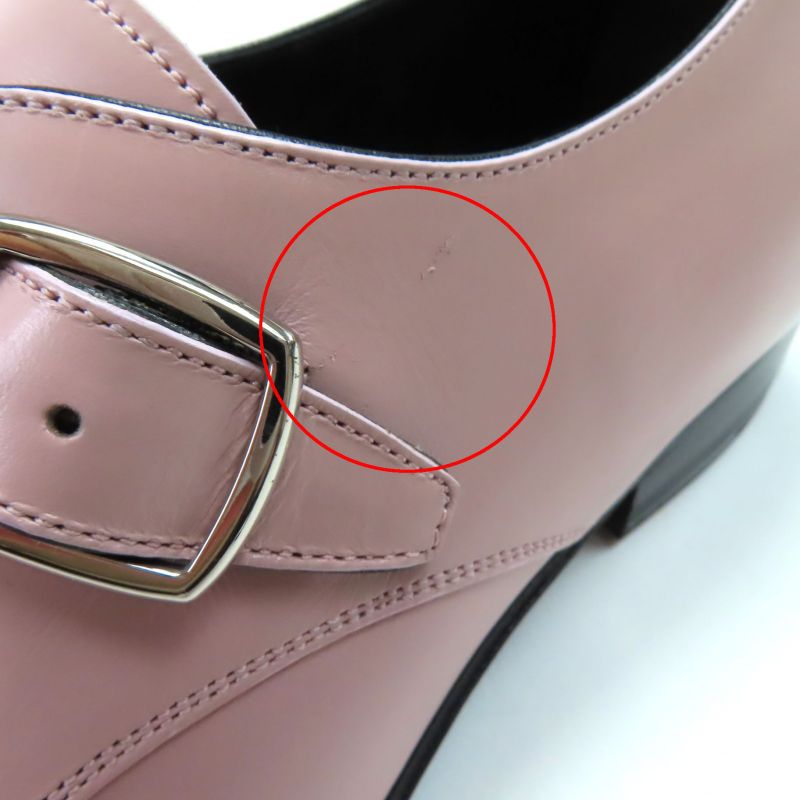 Celine Jacno Jacuno Monk Strap Leather Shoes Dress Shoes Pink 36.5 Made In