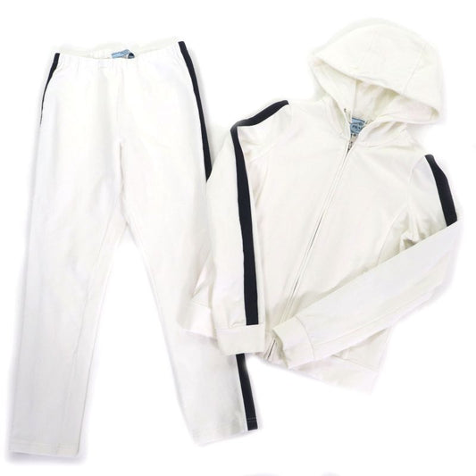 Prada 138468 R142 D8R Cotton Rubber Logo Sideline Zip-up Hoodie Sweatpants