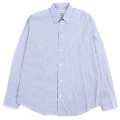 Hermes 100% Cotton Striped Pattern Sleeve Serie Buttons Long Sleeves Long