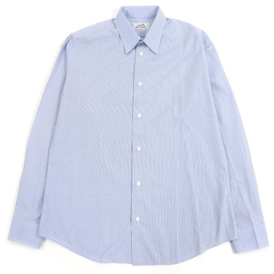 Hermes 100% Cotton Striped Pattern Sleeve Serie Buttons Long Sleeves Long