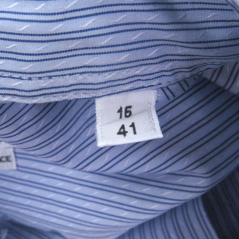 Hermes 100% Cotton Striped Pattern Sleeve Serie Buttons Long Sleeves Long