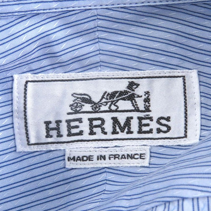 Hermes 100% Cotton Striped Pattern Sleeve Serie Buttons Long Sleeves Long