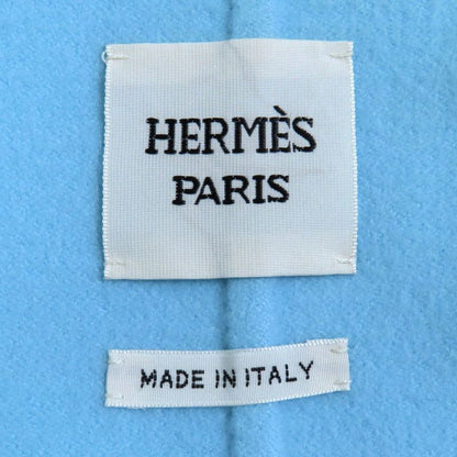 Hermes 100% Baby Cashmere Serie Buttons Belted Vest Coat Light Blue 34 Made In