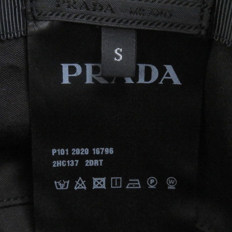 Prada 2hc137 Triangle Logo Re-nylon Recycled Polyamide Bucket Hat Black S