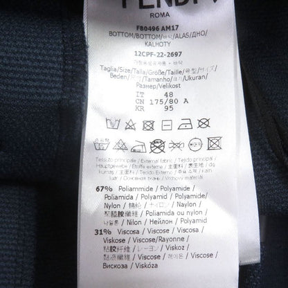 Fendi 2022 Fb0496 FF Logo Zucca Embossed Sweatpants Jogger Pants Navy 48 Made