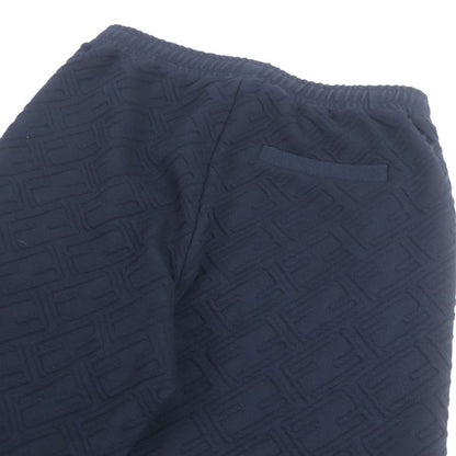 Fendi 2022 Fb0496 FF Logo Zucca Embossed Sweatpants Jogger Pants Navy 48 Made