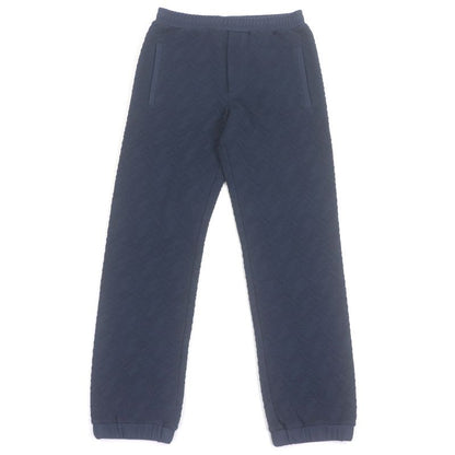 Fendi 2022 Fb0496 FF Logo Zucca Embossed Sweatpants Jogger Pants Navy 48 Made