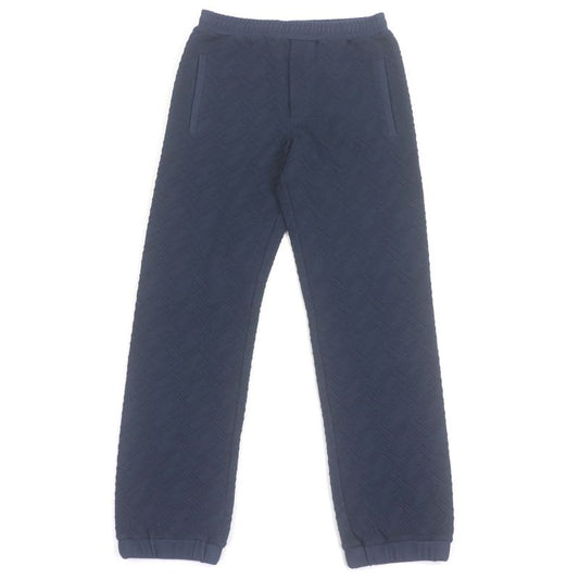 Fendi 2022 Fb0496 FF Logo Zucca Embossed Sweatpants Jogger Pants Navy 48 Made
