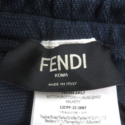 Fendi 2022 Fb0496 FF Logo Zucca Embossed Sweatpants Jogger Pants Navy 48 Made