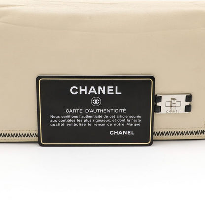 Chanel 255 Bifold Long Wallet Bifold Long Wallet Leather Ivory Silver Hardware