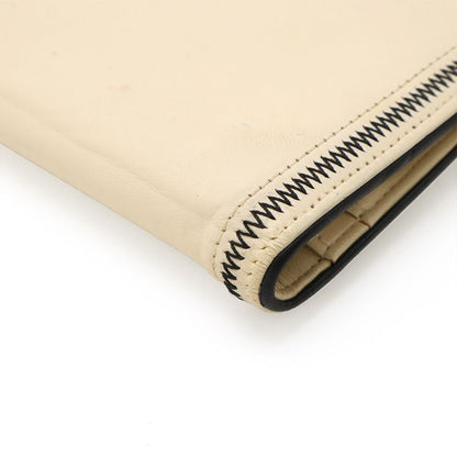 Chanel 255 Bifold Long Wallet Bifold Long Wallet Leather Ivory Silver Hardware