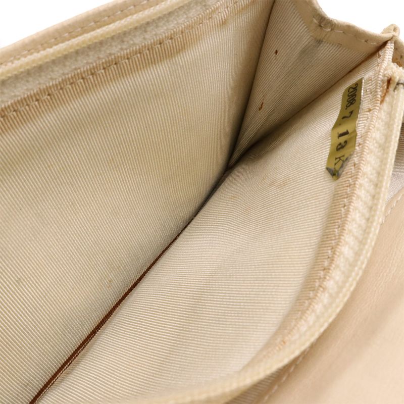 Chanel 255 Bifold Long Wallet Bifold Long Wallet Leather Ivory Silver Hardware