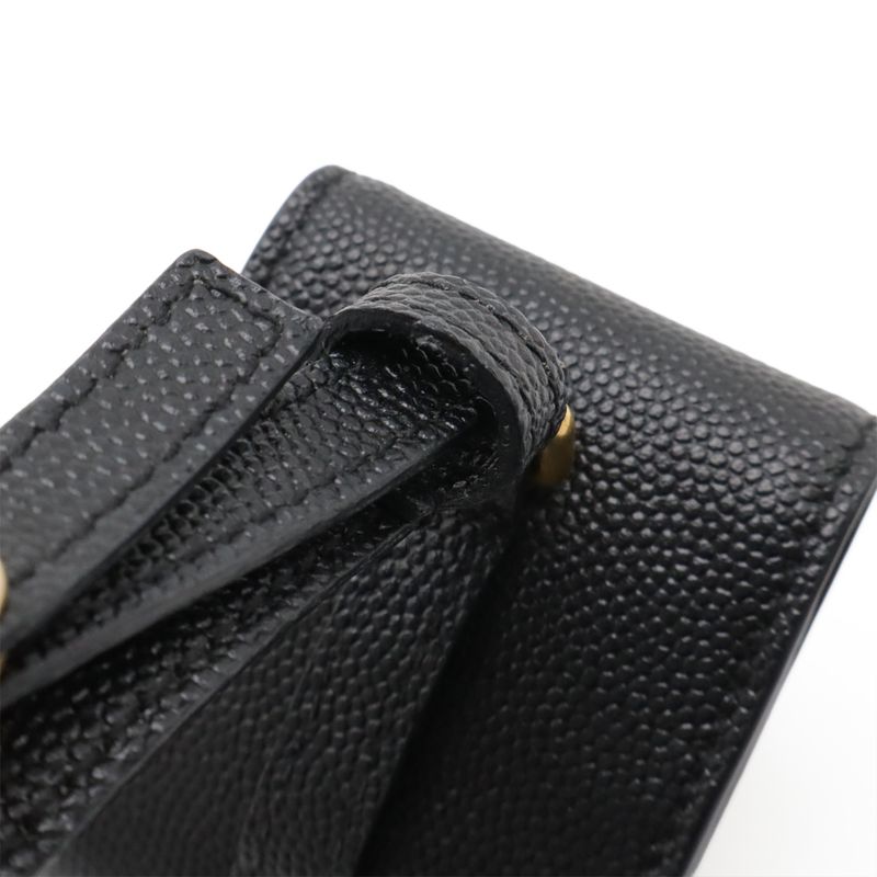 Saint Laurent Paris YSL Yves Saint Laurent Airpods Earphone Case Leather Black