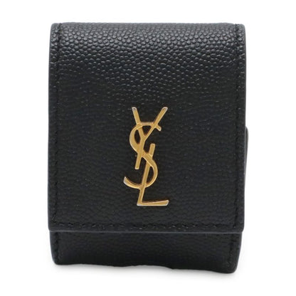 Saint Laurent Paris YSL Yves Saint Laurent Airpods Earphone Case Leather Black