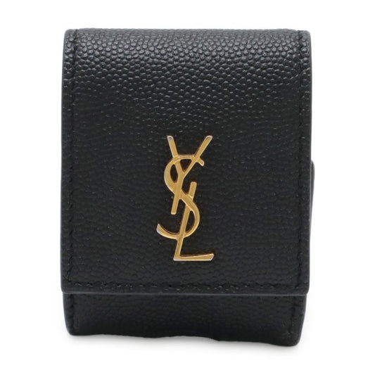 Saint Laurent Paris YSL Yves Saint Laurent Airpods Earphone Case Leather Black