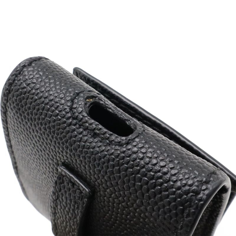 Saint Laurent Paris YSL Yves Saint Laurent Airpods Earphone Case Leather Black