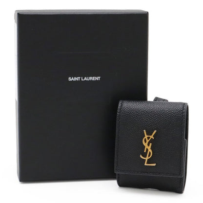 Saint Laurent Paris YSL Yves Saint Laurent Airpods Earphone Case Leather Black