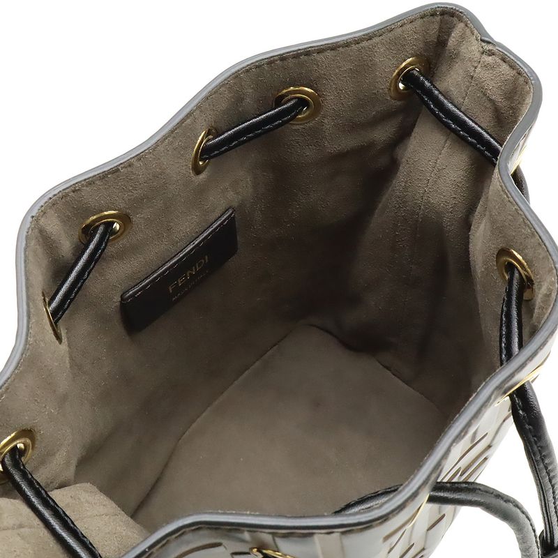 Fendi Zucca Pattern FF Motif Mont Trezor Handbag Mini Bag Drawstring Shape