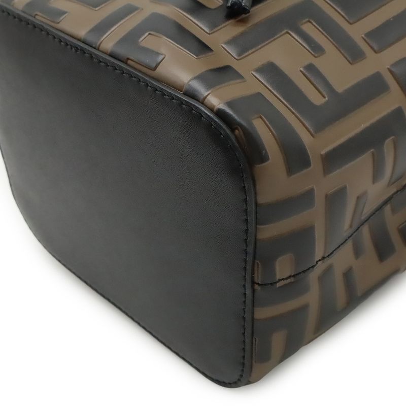 Fendi Zucca Pattern FF Motif Mont Trezor Handbag Mini Bag Drawstring Shape