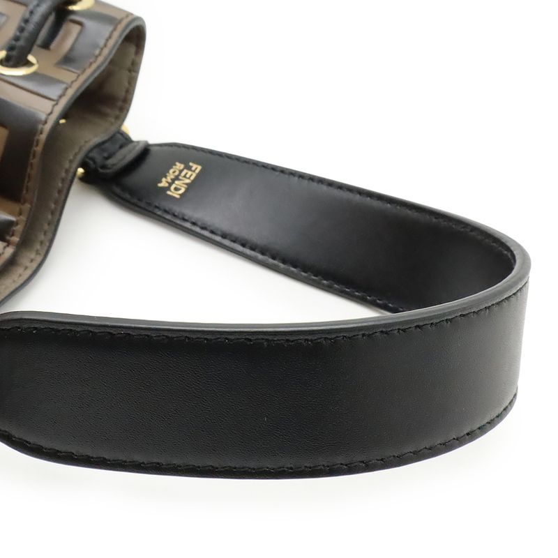 Fendi Zucca Pattern FF Motif Mont Trezor Handbag Mini Bag Drawstring Shape