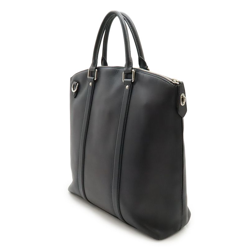 Louis Vuitton Cuir Ombre Cabas Tote Bag 2WAY Handbag Dark Grey Silver Hardware