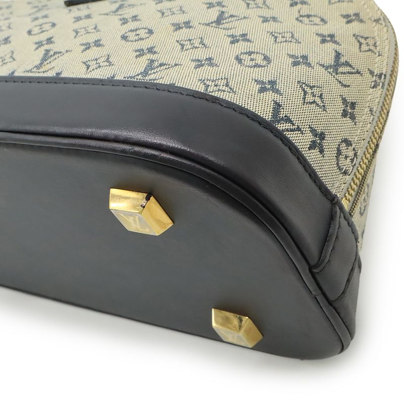 Louis Vuitton Monogram Mini Alma Long Handbag Tote Bag Horizontal Canvas Blue