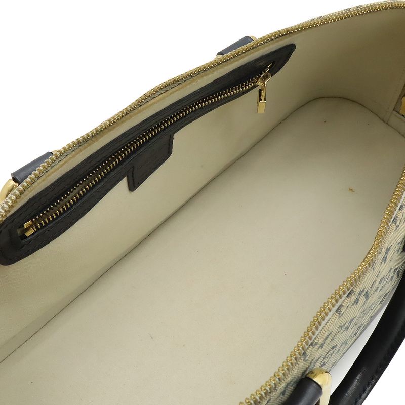 Louis Vuitton Monogram Mini Alma Long Handbag Tote Bag Horizontal Canvas Blue