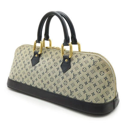 Louis Vuitton Monogram Mini Alma Long Handbag Tote Bag Horizontal Canvas Blue
