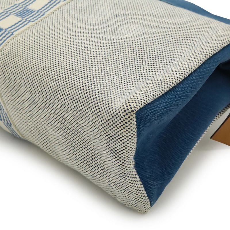 Hermes Gimetou GM Clutch Bag Second Bag Travel Pouch Multi Case Canvas Blue